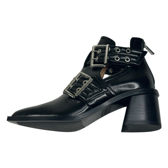 Steve Madden Grazia Pointed Toe Moto Bootie Black Leather Womens 7.5M New $150 - Picture 7 of 12